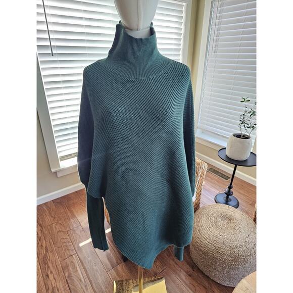 Halara High Neck Long Sleeve Asymmetrical Hem Work Sweater Women's L NWT - Picture 1 of 10